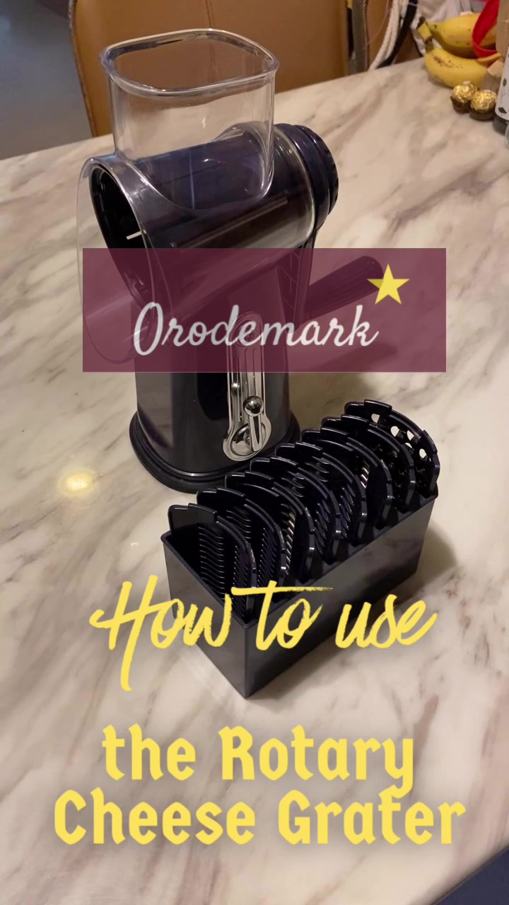Orodemark rotary cheese grater being set up, from the TikTok walkthrough video